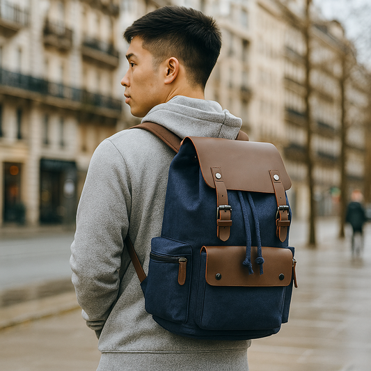 Mochila vintage de lona para portatil