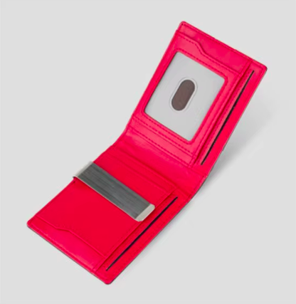 Billetera bicolor con clip para efectivo