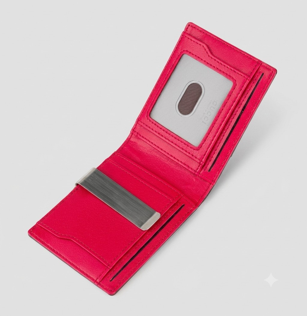 Billetera bicolor con clip para efectivo