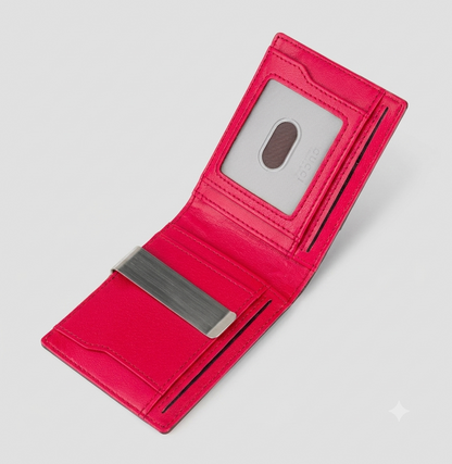 Billetera bicolor con clip para efectivo