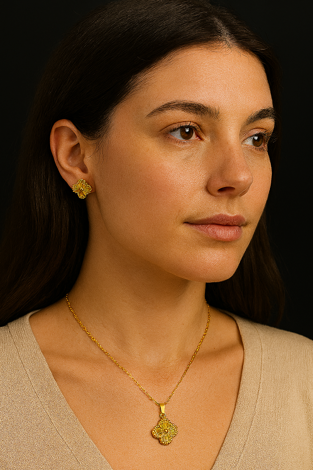 Set de collar y aretes SS316
