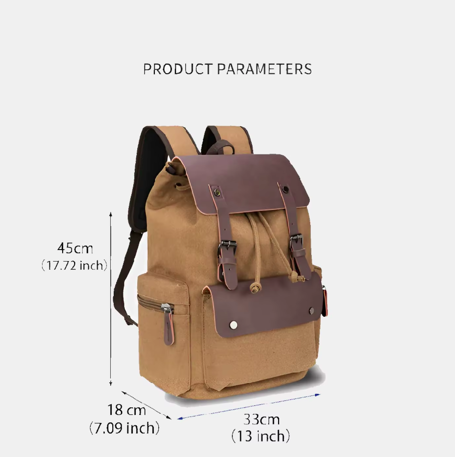 Mochila vintage de lona para portatil
