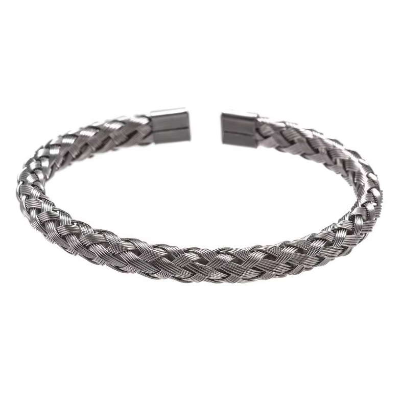 Brazalete Abierto de Acero Inoxidable para Hombre