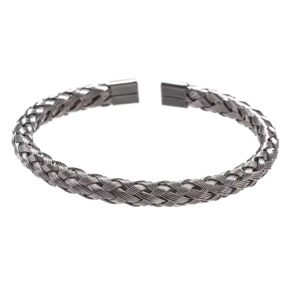 Brazalete Abierto de Acero Inoxidable para Hombre