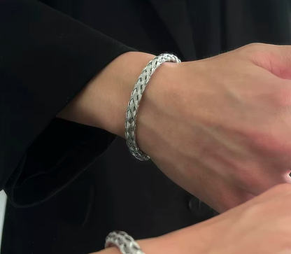 Brazalete Abierto de Acero Inoxidable para Hombre