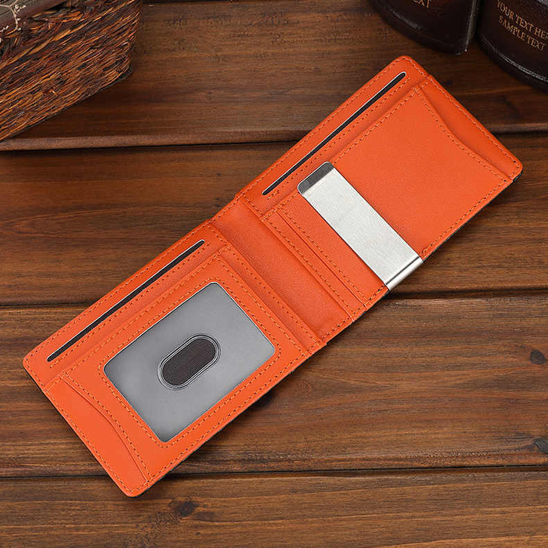 Billetera bicolor con clip para efectivo