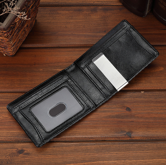 Billetera bicolor con clip para efectivo