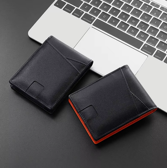 Billetera bicolor con clip para efectivo