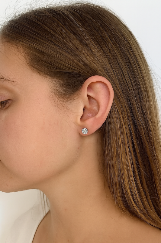 Aretes de zirconia en 4mm S925