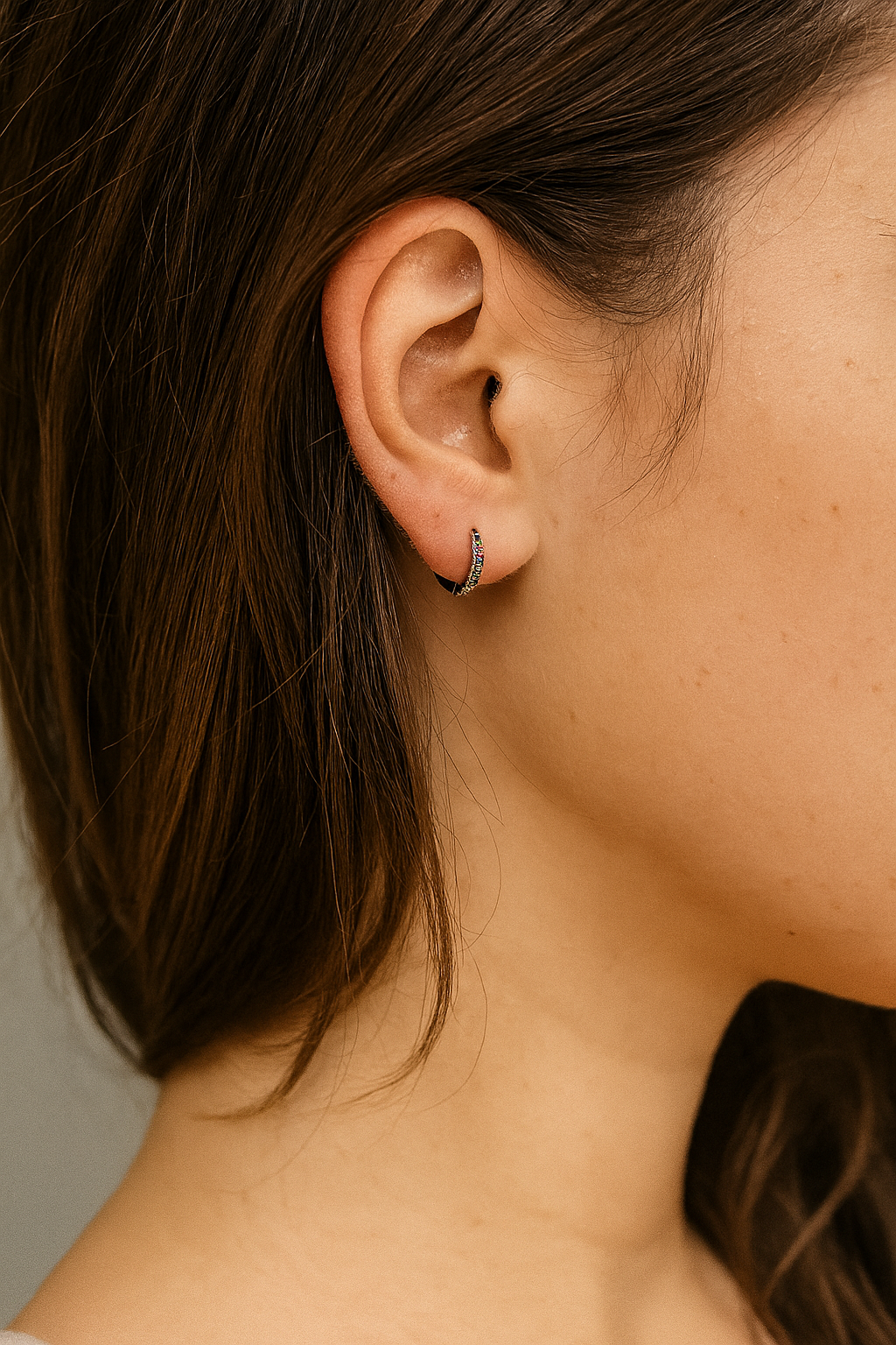 Aretes tipo huggies S925