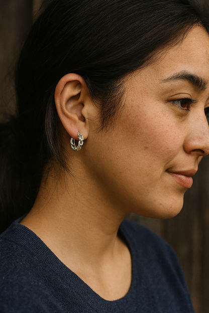 Aretes tipo huggies S925
