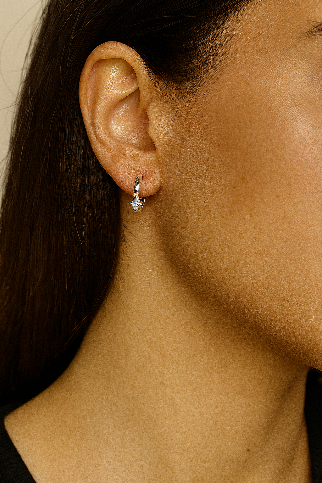 Aretes tipo huggies S925