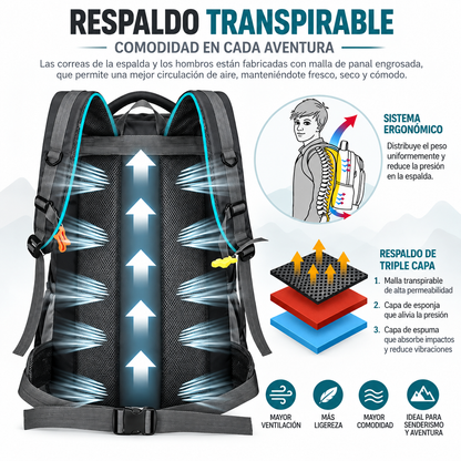 Mochila de Senderismo 60L+5 Todo Terreno