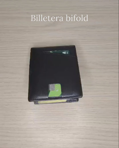 Billetera bicolor con clip para efectivo